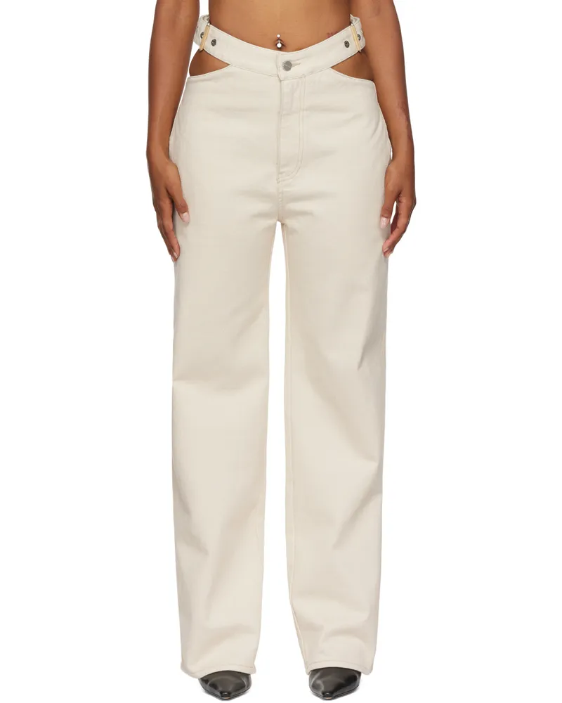 Dion Lee Beige Y-Front Jeans Natural