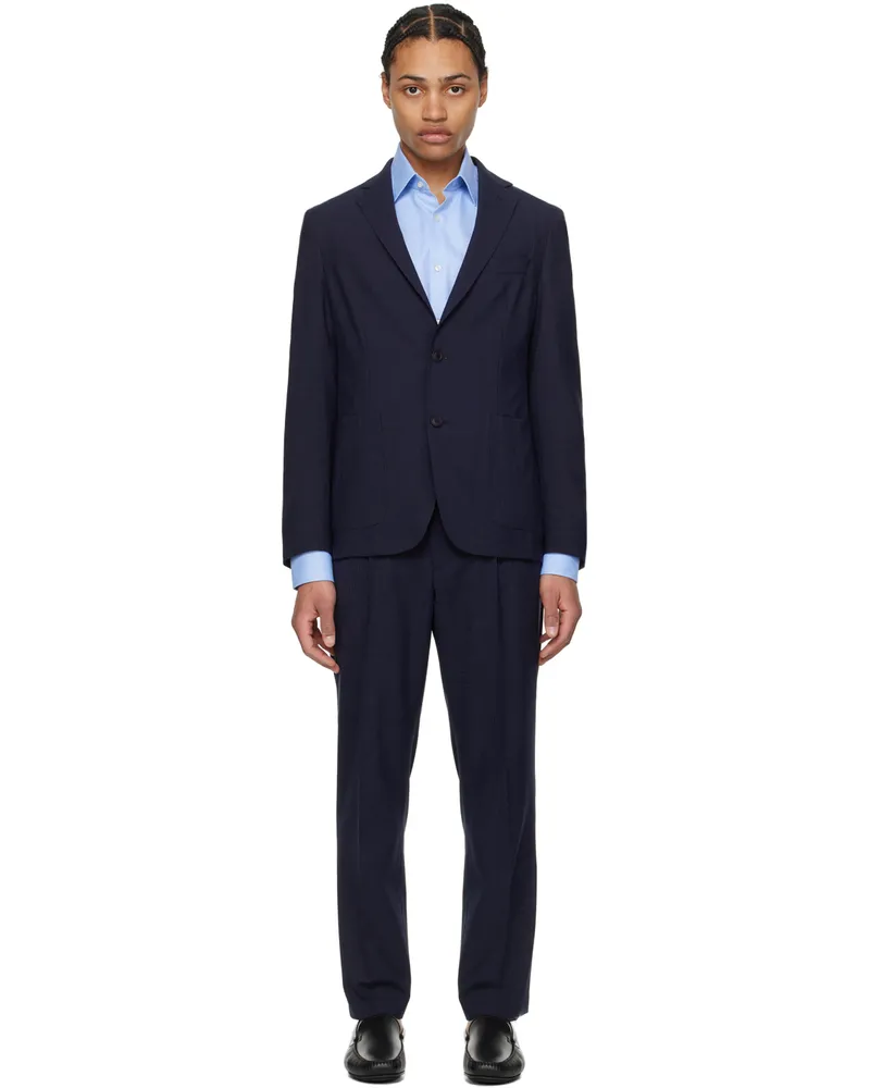 HUGO BOSS Navy Slim-Fit Suit 404-dark