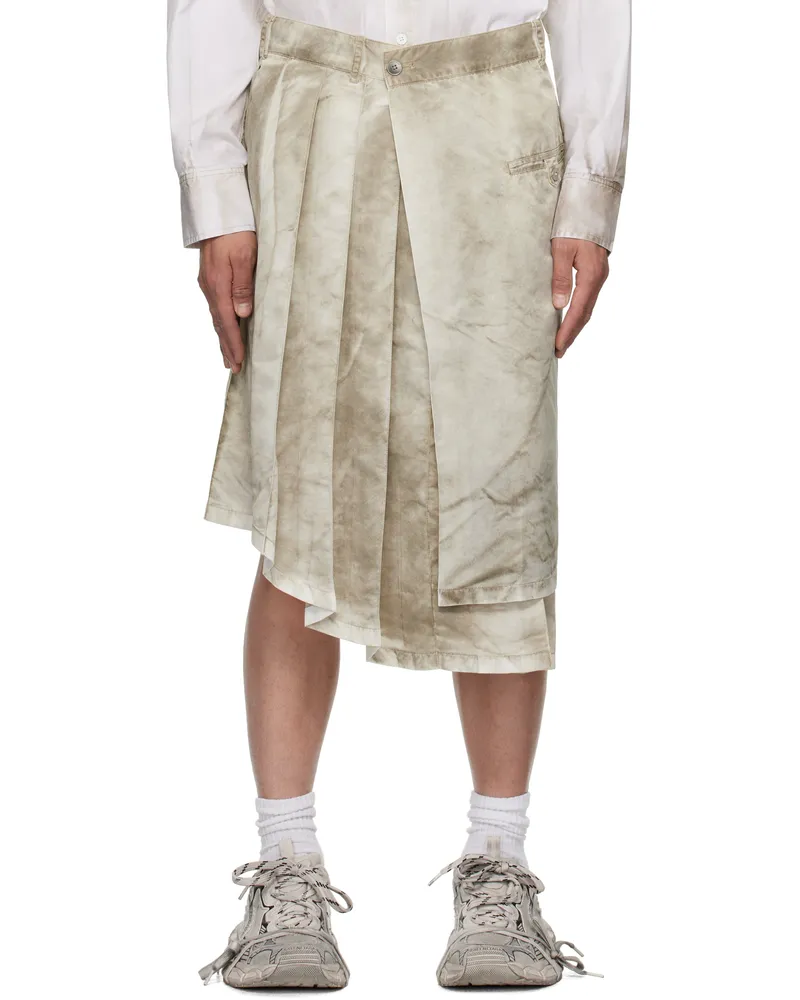 Feng Chen Wang Gray Sandwashed Nylon Skirt Sandwashed