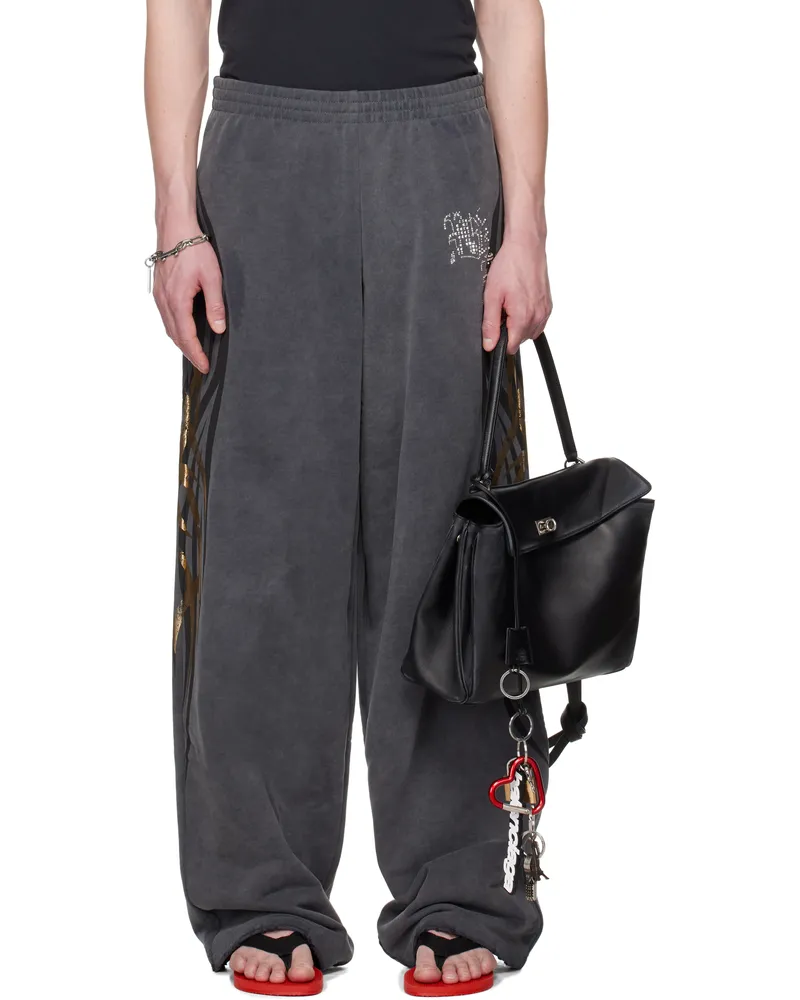 Balenciaga Gray Tacky Gold Baggy Sweatpants 1048