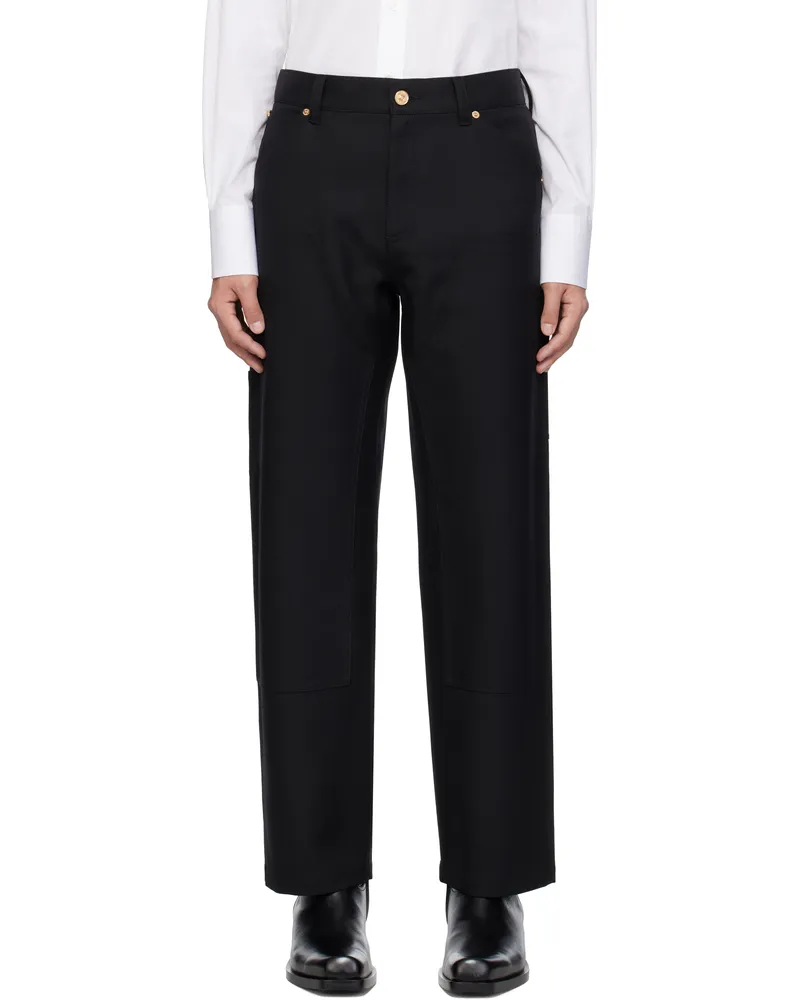 Versace Black Carpenter Trousers 1b000-black
