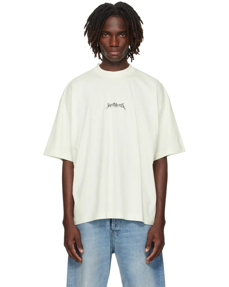 VETEMENTS Off-White Metal Logo Regular T-shirt Ice