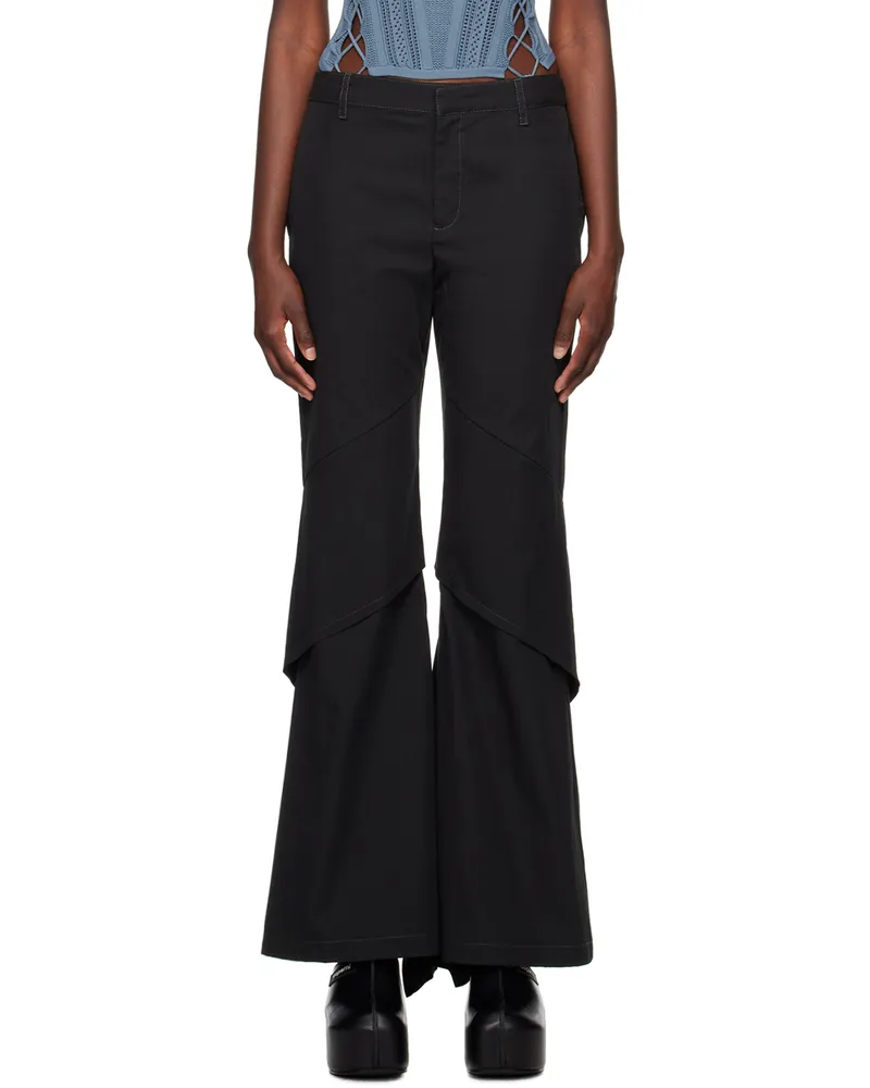 Dion Lee Black Drape Trousers Black