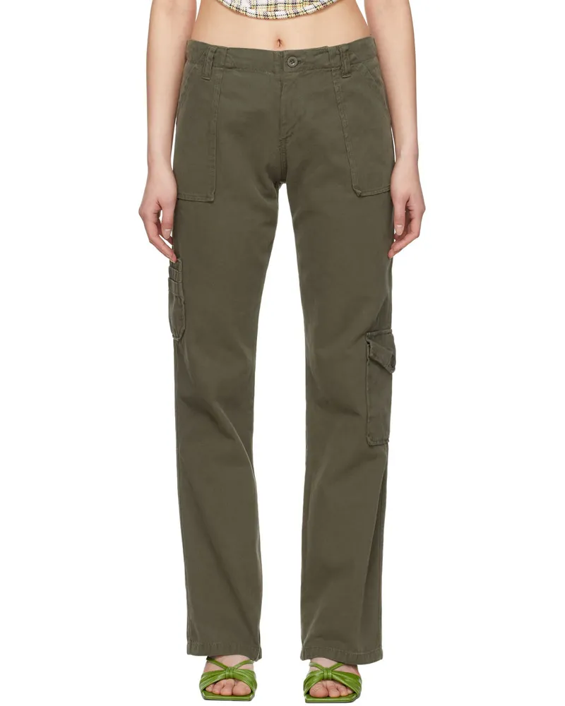 GUIZIO Khaki Cotton Trousers Army