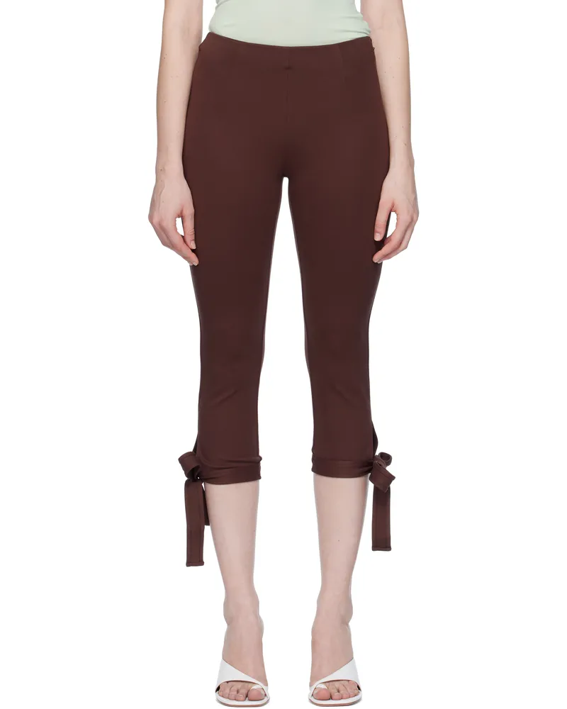 Miaou Brown Emma Capri Short Leggings Chocolate