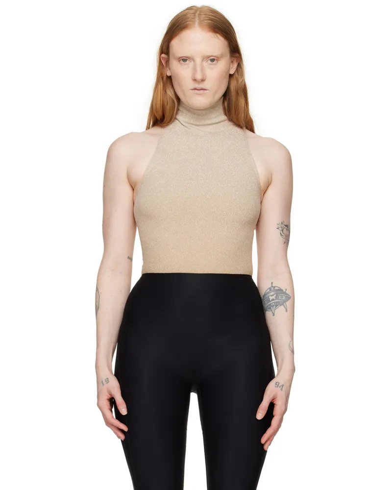 Wolford Beige Fading Shine Bodysuit 9990