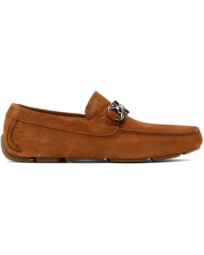 Ferragamo Orange Parigi Eco Loafers Terracotta