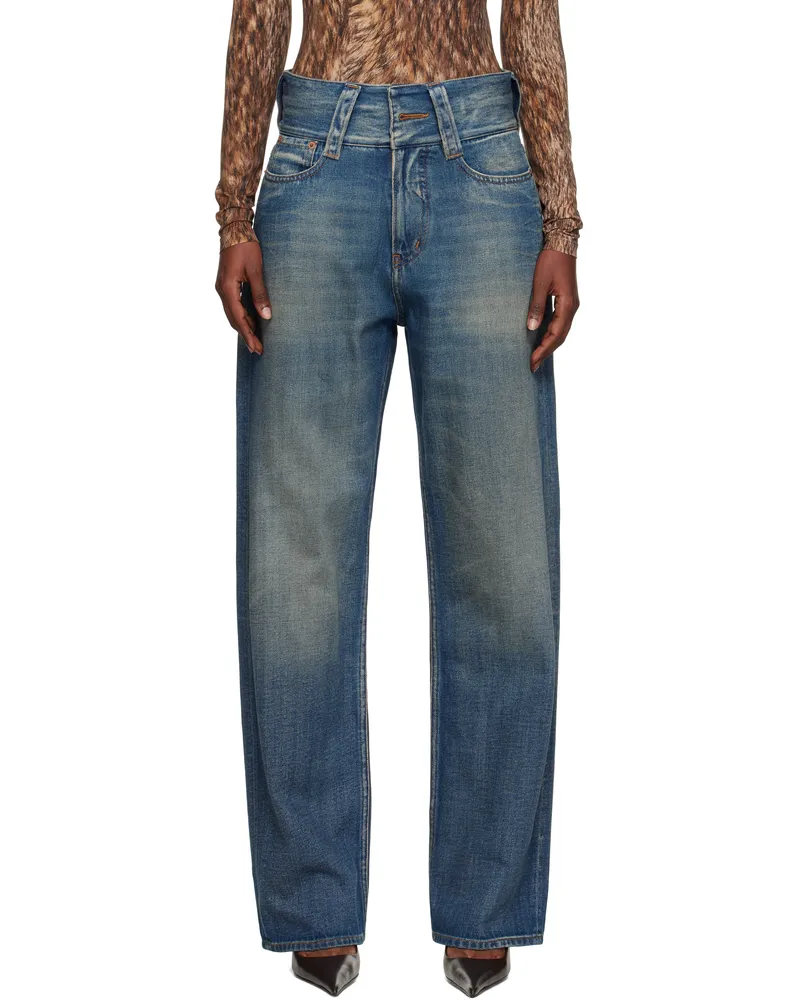 Maison Margiela Blue Slub 5 Pockets Jeans 962
