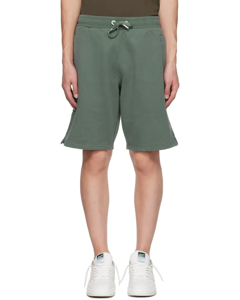AMI Paris Green Ami de Coeur Shorts Antique