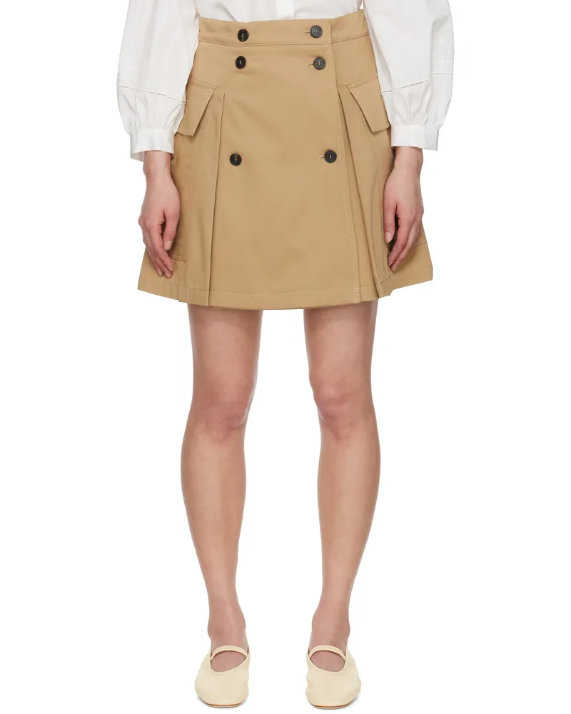 Max Mara Tan Zebio Miniskirt 001