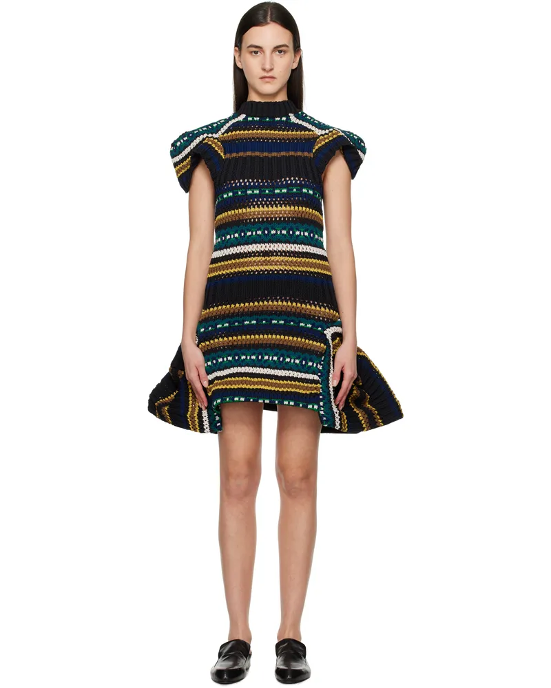 Sacai Multicolor Mesh Knit Minidress 001