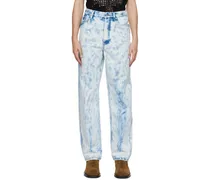 Off-White & Blue Tie-Dye Jeans