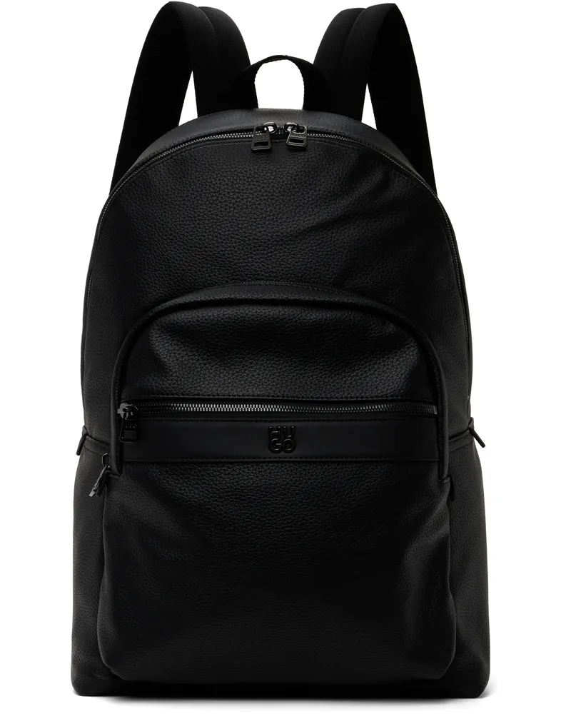 HUGO BOSS Black Logo Hardware Faux-Leather Backpack 001-black