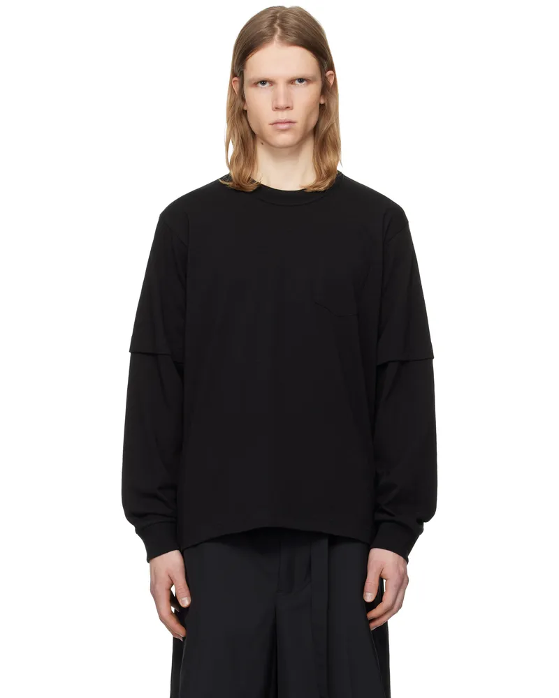 Sacai Black 'James Dean' L/S T-shirt 001