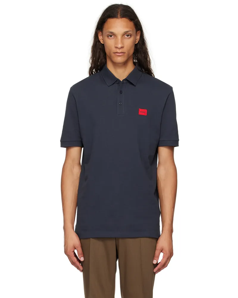 HUGO BOSS Navy Slim-Fit Polo 405-dark
