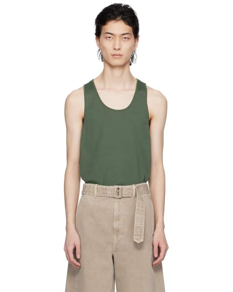 Christophe Lemaire Green Scoop Neck Tank Top Gr627