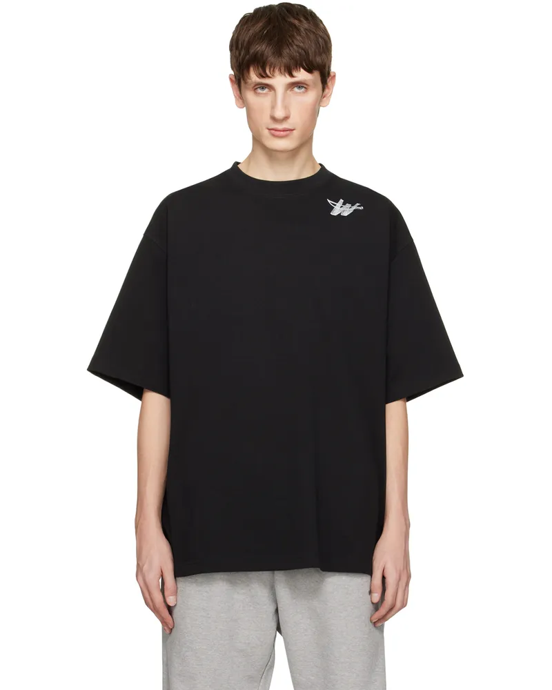 WE 11 DONE Black Printed T-Shirt Black