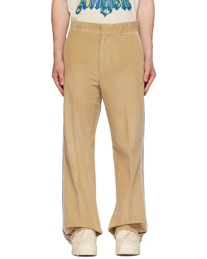 Palm Angels Beige Trim Trousers Beige
