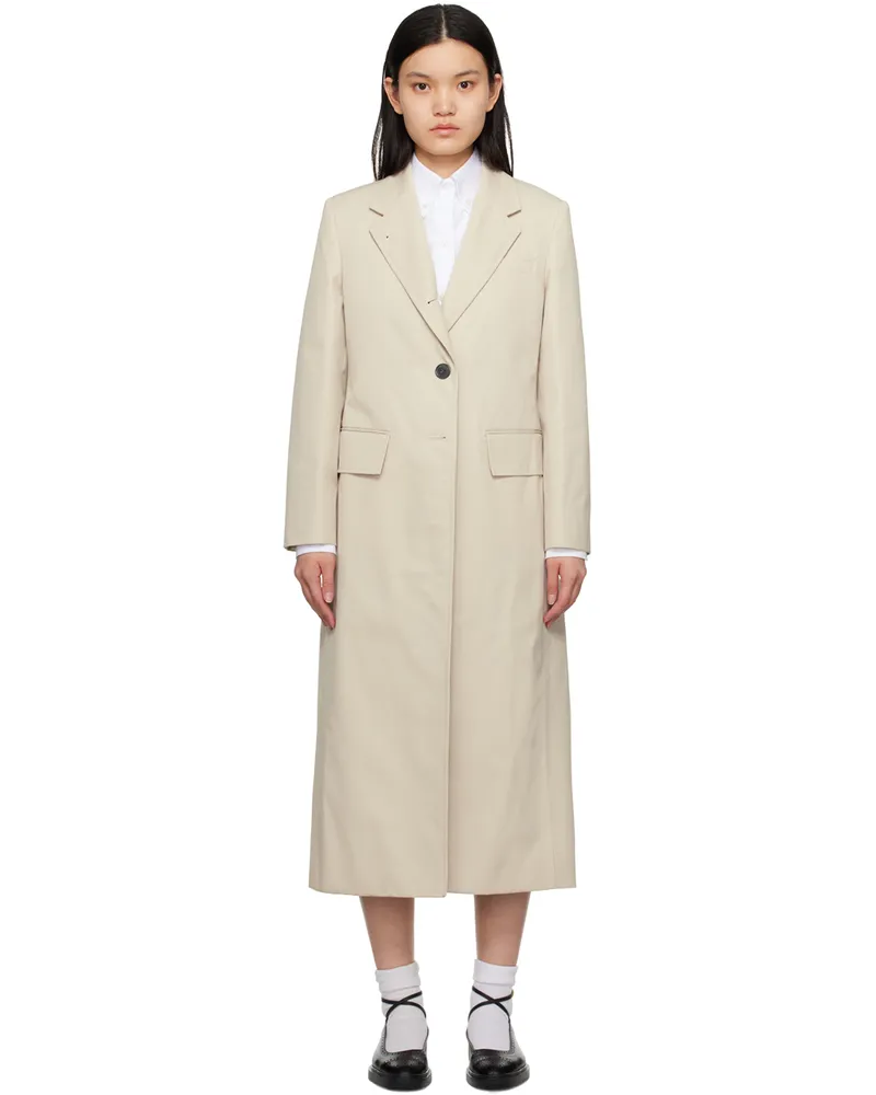 Thom Browne Khaki Notched Lapel Coat 250