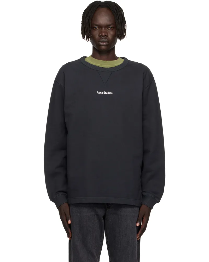 Acne Studios Black Logo Stamp Sweatshirt 900