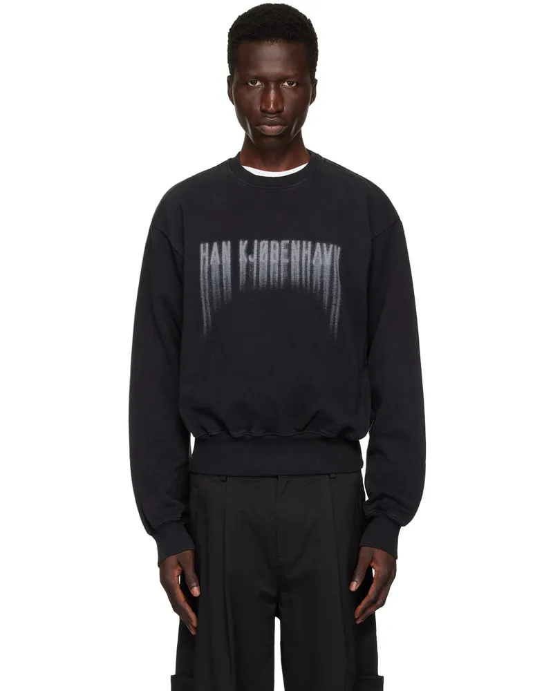 Han Kjøbenhavn Black Faded Logo Sweatshirt Black