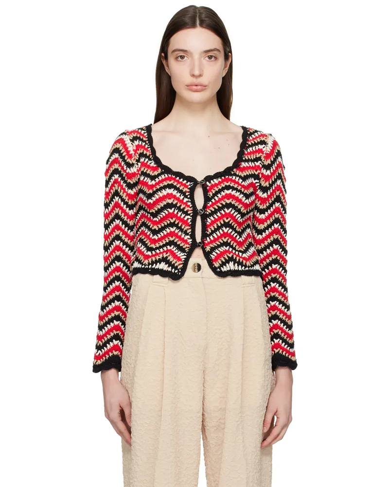 Ganni Red Chevron Cardigan 474