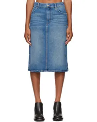 Stella McCartney BlueSnap Denim Midi Skirt Vintage