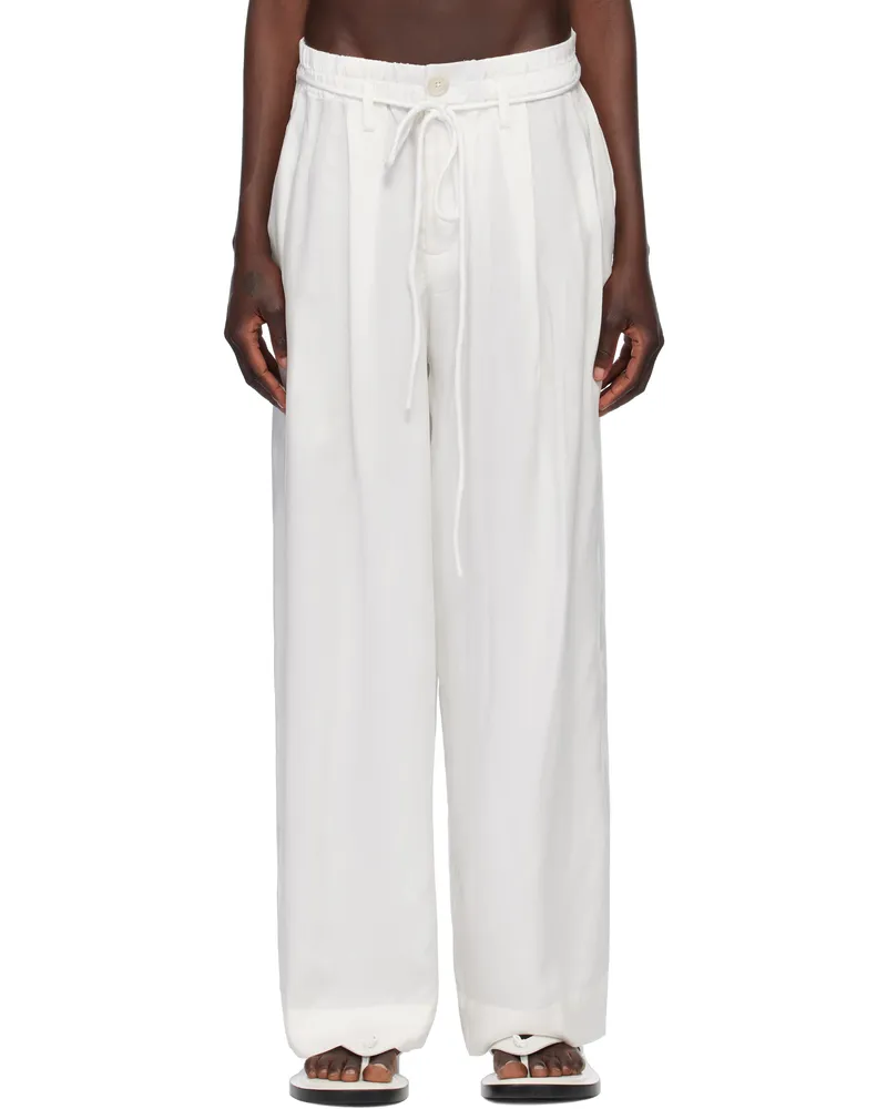 Lauren Manoogian White Sanded Trousers W01