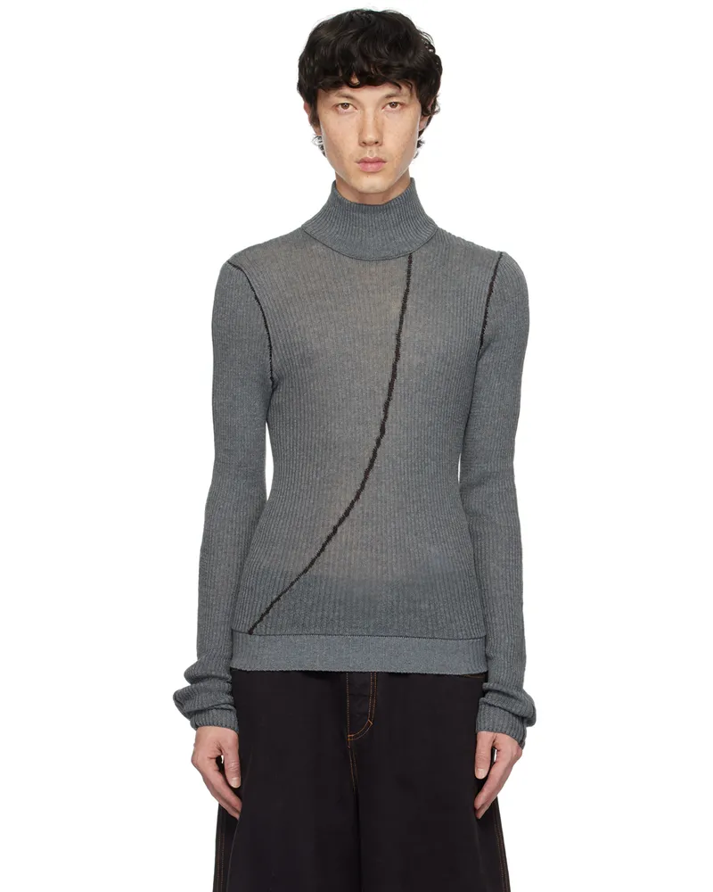 Isa Boulder SSENSE Exclusive Gray Bow Sweater Burnt