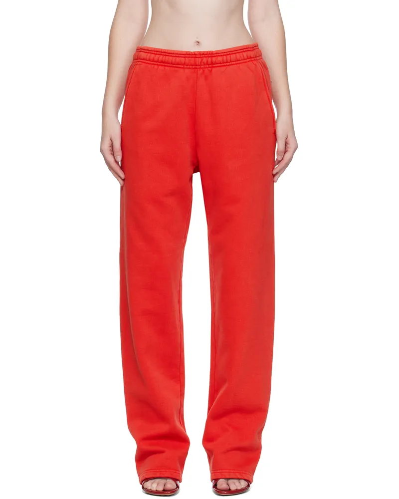 Entire Studios Red Straight-Leg Sweatpants Cherry