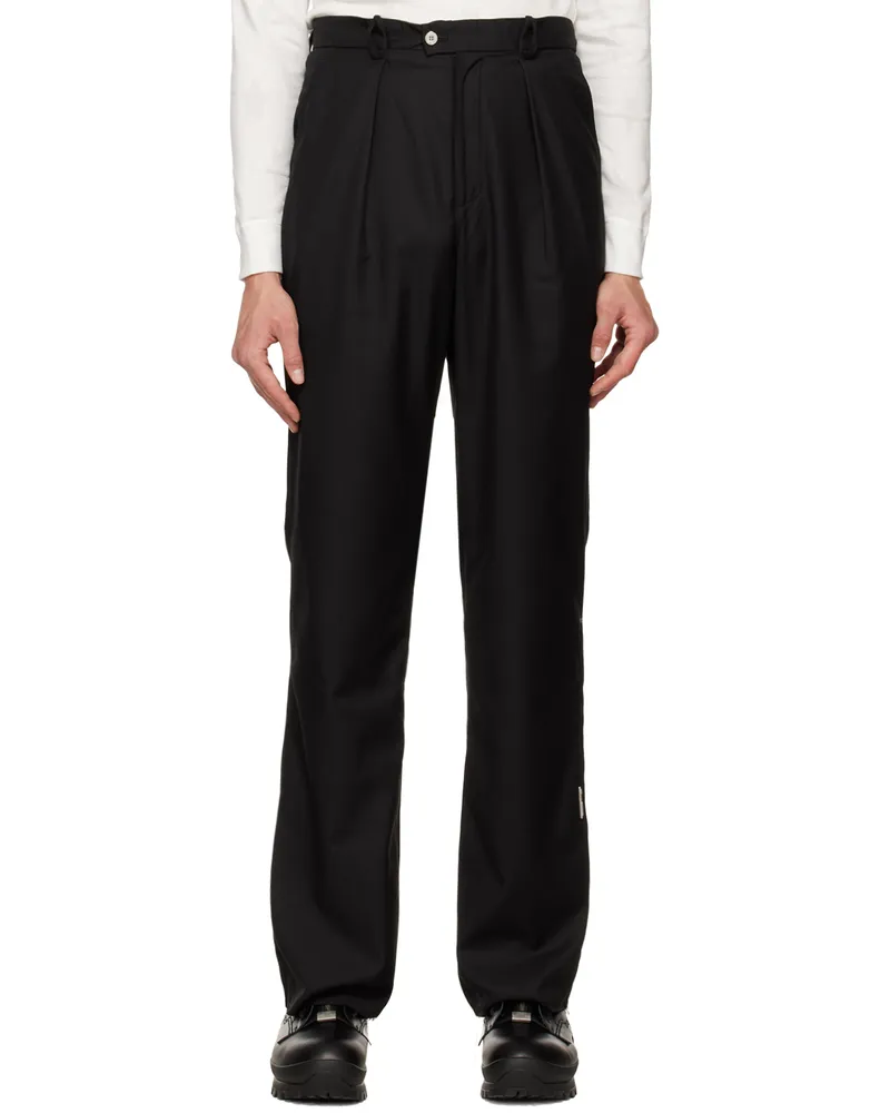 C2H4 Black Folded Waist Trousers Black