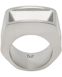 Rick Owens Silver Porterville Imploded Ring Palladio