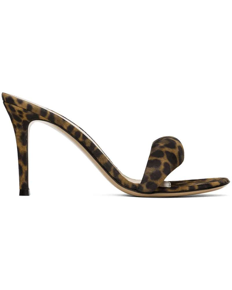 Gianvito Rossi Brown Bijoux 85 Mules Almond
