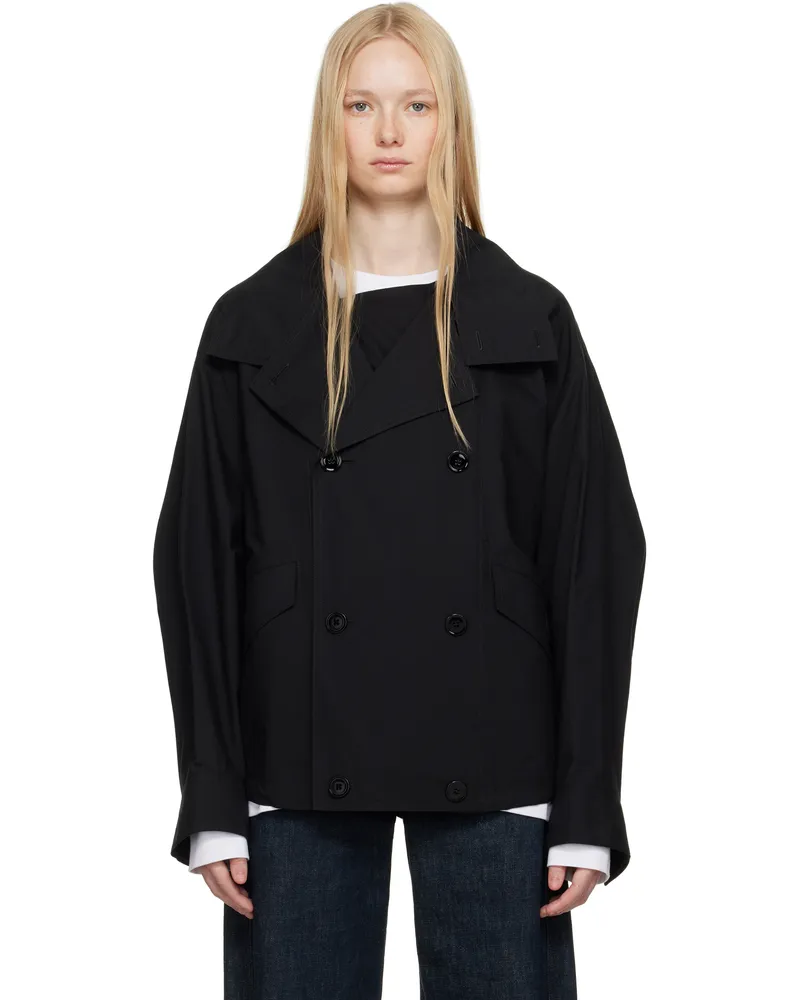 Christophe Lemaire Black Double Flap Light Jacket Bk999