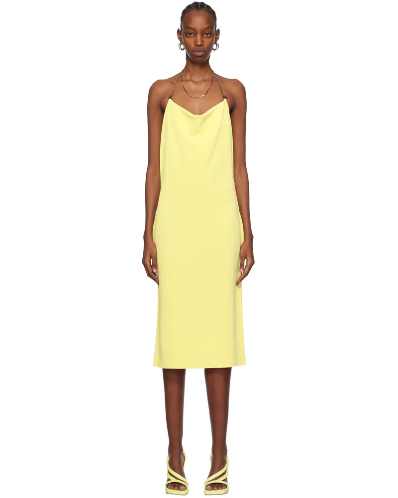 Bottega Veneta Yellow Chain Midi Dress 7059