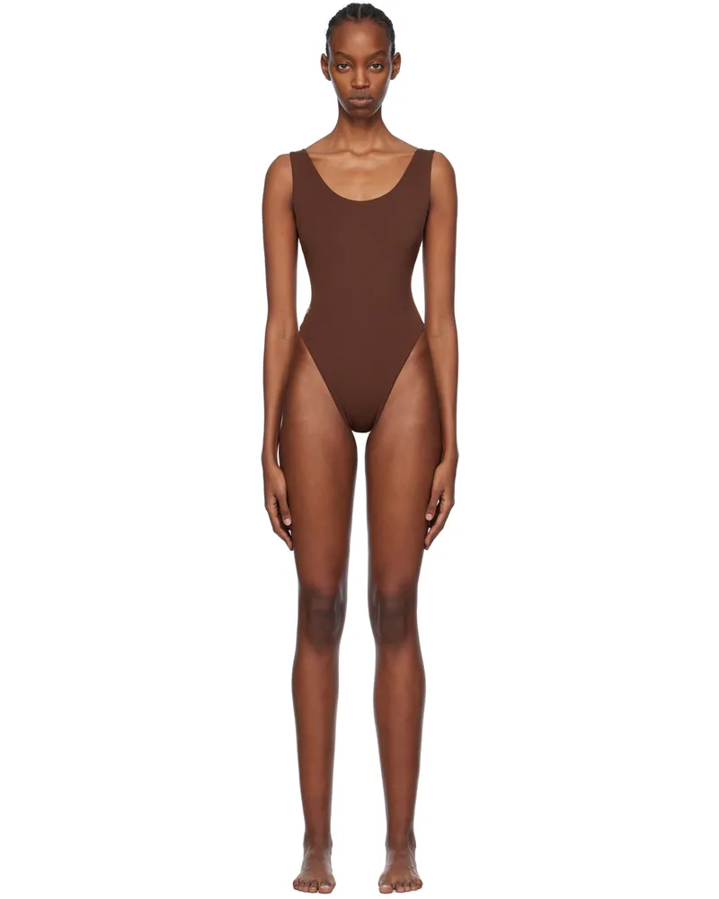 ÉTERNE Brown Bella Tank Swimsuit Chocolate