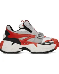 OFF-WHITE Red & Gray Glove Slip On Sneakers Grey