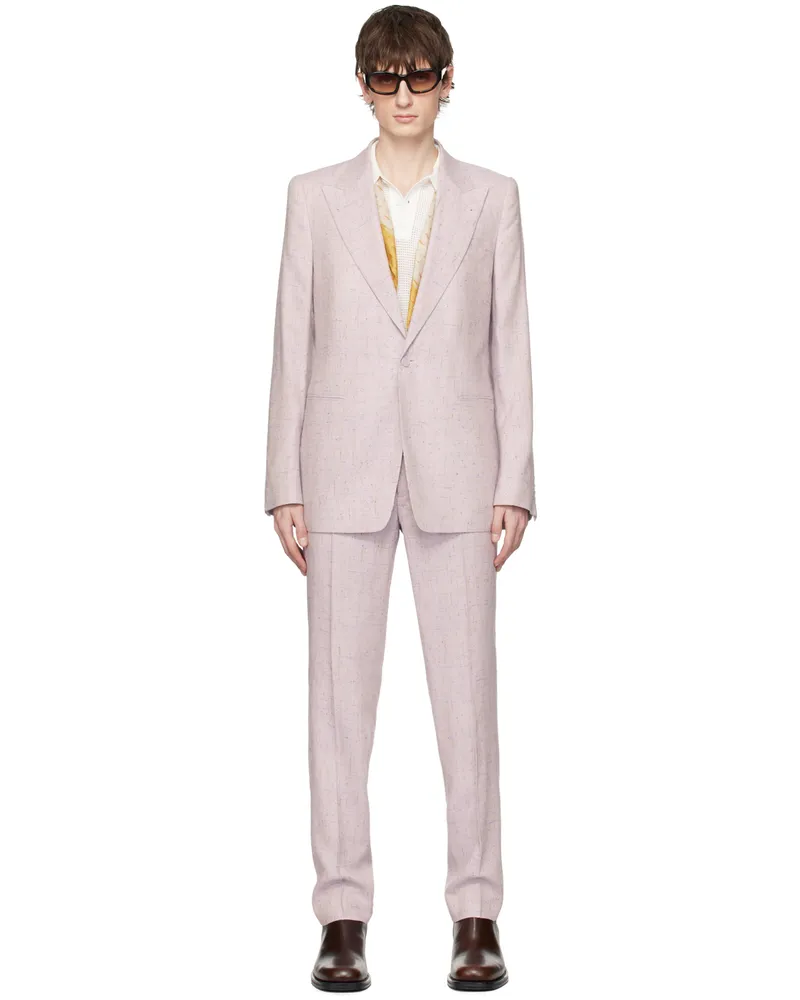 Dries van Noten Purple Peaked Lapel Suit 403