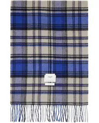 Adererror Blue Revint Plaid Muffler Scarf Z-blue