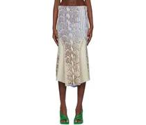 SSENSE Exclusive Off-White & Blue Midi Skirt