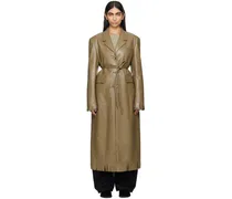 Taupe Nikoline Vegan Leather Coat