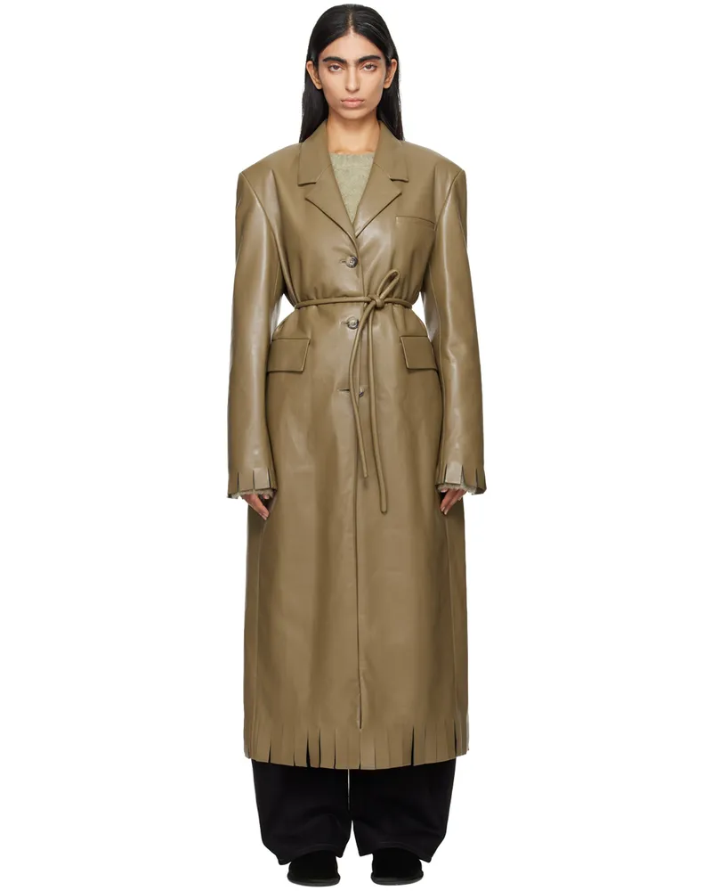 Nanushka Taupe Nikoline Vegan Leather Coat Muted