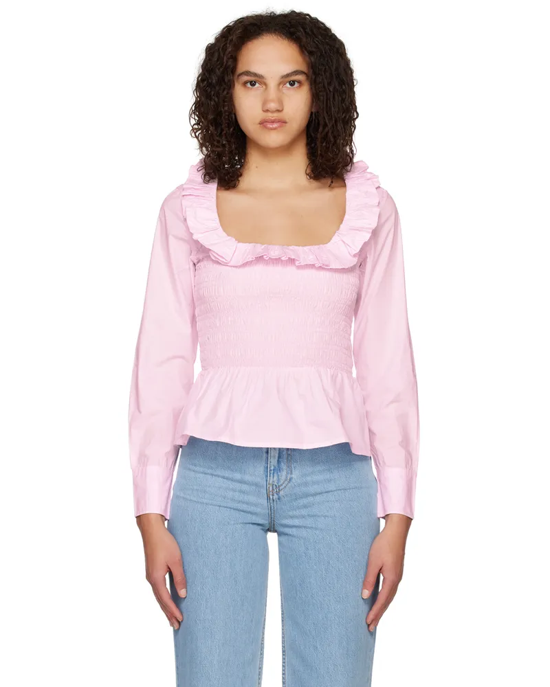 Ganni Pink Smock Blouse 428