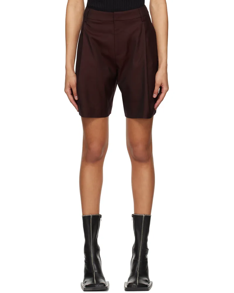 Wynn Hamlyn Burgundy Lana Shorts Maroon