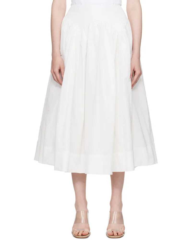 Sandy Liang White Torcello Midi Skirt White
