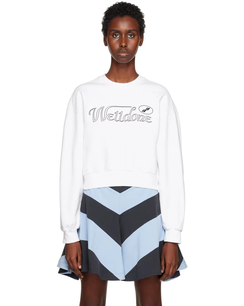 WE 11 DONE White Printed Sweatshirt White