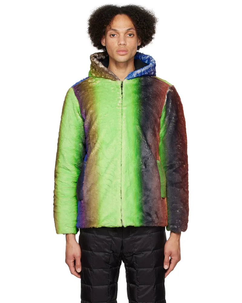 ARG Multicolor Gradient Faux-Fur Jacket Multi