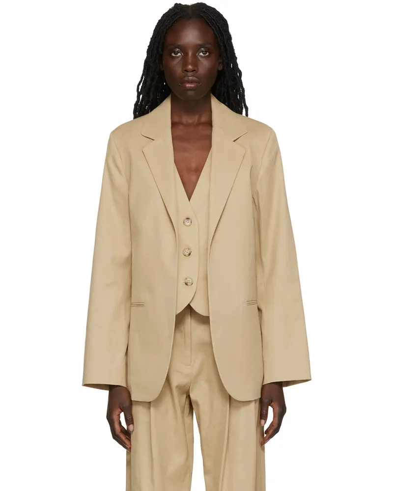 DEVEAUX Beige Talitha Blazer Beige