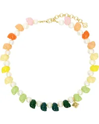 Casablanca Paris Gold & Multicolor Shell & Pearl Necklace Gold