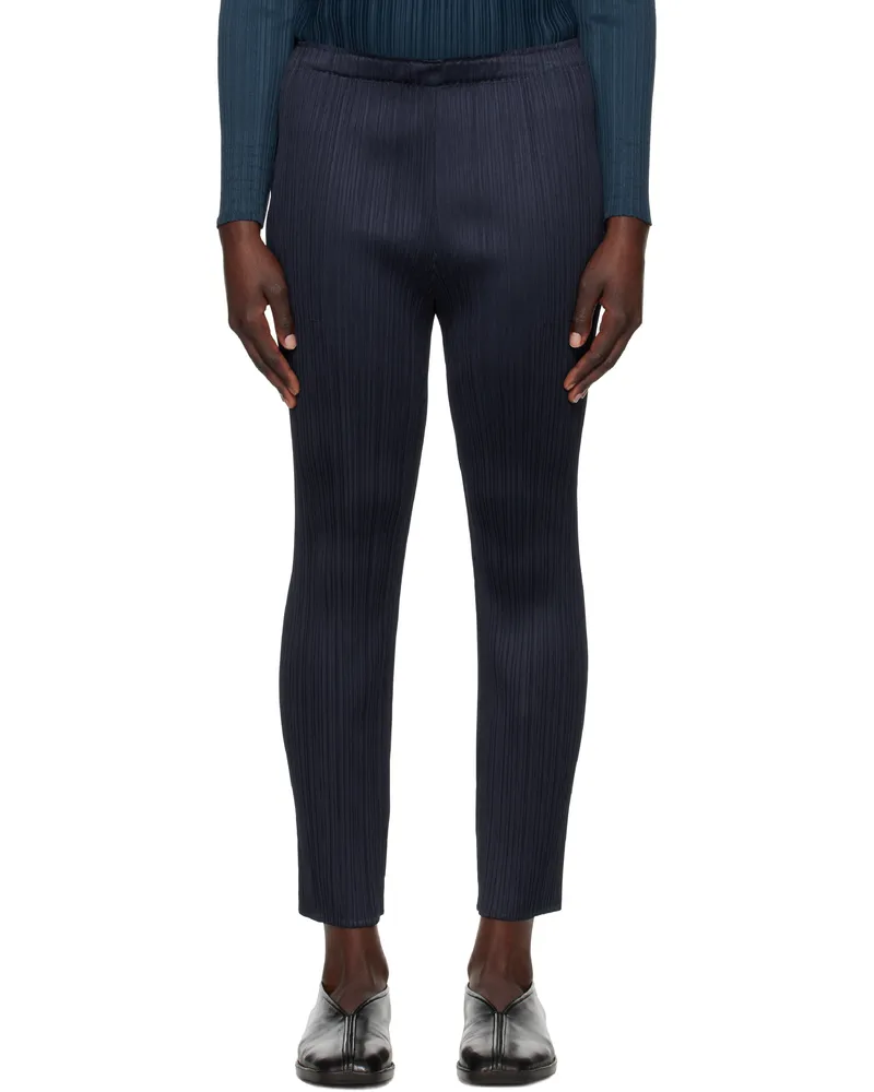 Issey Miyake Navy New Colorful Basics 4 Trousers 75